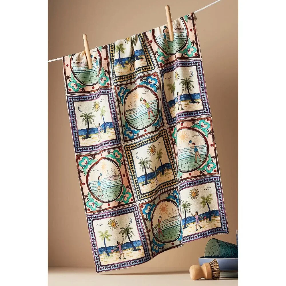 Anthropologie pickleball dishtowel NWT